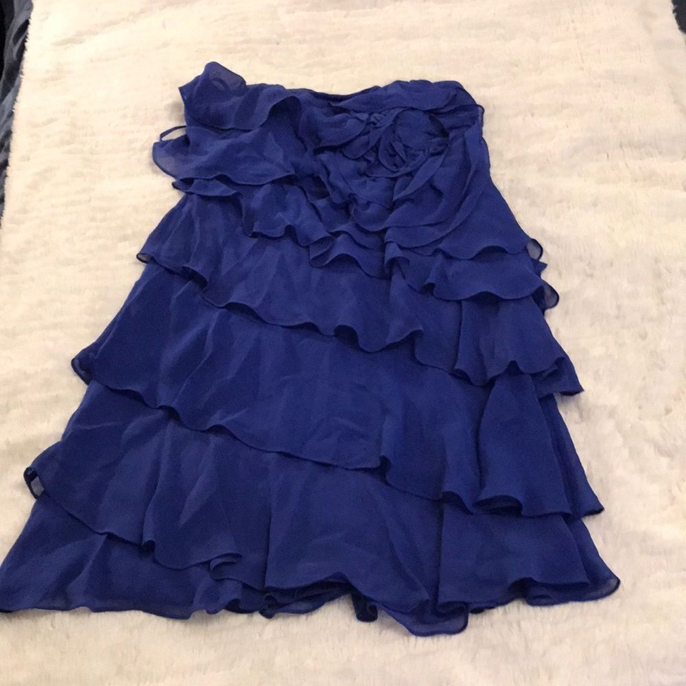 Royal blue ruffle dress - Picture 2 of 9